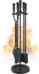 Gtongoko Fireplace Tools Set Pcs 30.5 Inch Black Wrought Iron Large Fire.... Fixed Price $84.99.