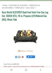 New Kozy World GLD2456T Vent Free 24" Dual 30K Btu Natural Gas Logs 3232931. Fixed Price $479.00.