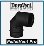 Duravent Pelletvent Black Chimney 3" Degree Elbow 3PVL-E90B *. Fixed Price $69.00.