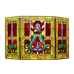 Chloe Lighting Tiffany Glass Victorian 3PCS Folding Fireplace Screen 44 Wide. Fixed Price $275.49.