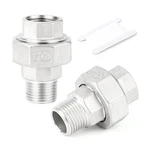 Taisher 2PCS 304 Stainless Steel Union 1" Male Mnpt X Fnpt, Silver. Fixed Price $31.99.