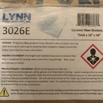 Lynn Manufacturing Kaowool Ceramic Fiber Insulation 1" Thick X 16" 48" 2400.... Fixed Price $49.00.