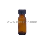 Boston Round 1/2 Oz Amber Glass Bottles With Poly Cone Lined Black Caps. Fixed Price $34.99.