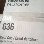 Broan-nutone 636 Steel Roof Vent Cap For 3" And 4" Round Duct, Bathroom. Fixed Price $22.00.