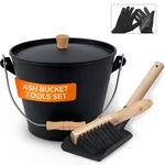 Small Ash Bucket With Lid And Shovel, Metal Fireplace Broom, .... Fixed Price $40.21.