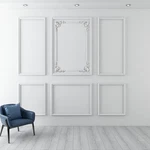 3 Set Wall Molding Kit With Flower Corner Pre-cut Wainscoting White: Style 1. Fixed Price $50.05.