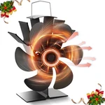 Fizbxhg Powered Wood Stove Fan For Buddy Heater 6-BLADE Large, Black. Fixed Price $49.64.