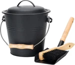 1.5-GALLON Metal Ash Bucket With Lid, Shovel, Broom For Fireplaces, Wood Stove. Fixed Price $34.95.