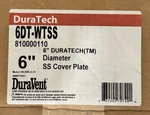 Duravent 6DT-WTSS 6" Inner Diameter Duratech Stainless Steel Cover Plate Read. Fixed Price $40.00.