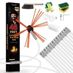 Morinoli Chimney Sweep Kit - 46 Feet, Chrome Button Locking Ft, White. Fixed Price $102.31.