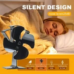 4 Blade Powered Stove Fan Quiet Fireplace Eco Heater Circulation. Fixed Price $33.62.