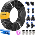Weideer Air Line Tubing KIT,1/4" HOSE,1/4" (6.35MM), Black. Fixed Price $18.66.