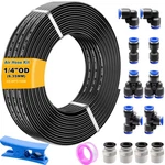 Weideer Air Line Tubing KIT,1/4" HOSE,1/4" (6.35MM), Black. Fixed Price $19.99.