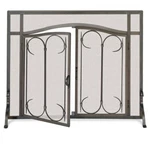 Pilgrim Iron Gate Fireplace Screen With Arched Doors Burnished Black 44"W X 33"H. Fixed Price $609.00.