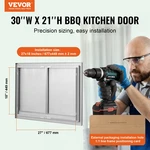 Bbq Access Door, 30W X 21H Inch Double Outdoor Kitchen Outside Cabin 886. Fixed Price $75.02.