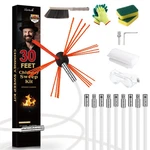 Morinoli 30 Feet Chimney Sweep Kit, Chrome Button Locking Ft, White. Fixed Price $89.59.