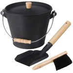 1.5 Gallon Ash Bucket With Lid Shovel Hand Broom Galvanized Iron Fireplace Tools. Fixed Price $26.86.