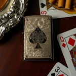 Zippo Ace Filigree Black Ice Windproof Lighter 28323 ( Untested ) Spades. Fixed Price $32.50.
