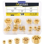 Mardatt 16PCS 5 Sizes Brass Npt Plug Assortment Kit, The Gold. Fixed Price $20.41.
