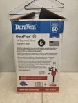 Duravent 6DP-CS24 6" Galvanized Square Steel Ceiling Support Box & Trim Collar. Fixed Price $51.00.