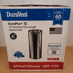 *dented* Duravent 6DP-12SS 6" Inner Diameter Duraplus Chimney Stainless. Fixed Price $39.95.