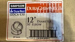 12 Duravent Inner Diameter -class Chimney Pipe -double Wall -30 Degree Elbow. Fixed Price $100.00.