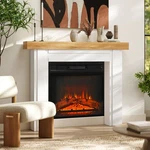 Homcom Modern Fireplace Mantel, Surround With Leg, Natural Wood. Fixed Price $162.99.