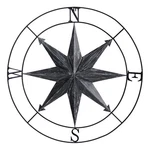 Nearly Natural 40" Washed Nautical Metal Compass Wall Art Decor In Black. Fixed Price $140.99.