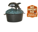 Minuteman Orca Wood Stove Steamer Cast Iron Pot Porcelain Ocean Waves 2.5 Qt. Fixed Price $75.05.