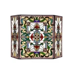 Chloe Lighting Aylee Tiffany-style 3PCS Folding Victorian Fireplace Screen.... Fixed Price $258.82.