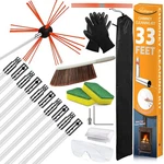 Sealegend 33FT Chimney Cleaning Kit Brush Fireplace Tools Set 10 Rods. Fixed Price $98.26.