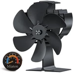 Miaton Wood Stove Fan Heat Powered Non Electric 6-BLADE, Black. Fixed Price $37.35.