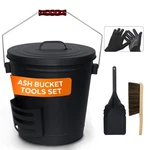 5.2 Gallon Ash Bucket With Lid And Shovel, Metal Fireplace Br.... Fixed Price $87.09.