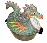 Vtg Minuteman Dragon Humidifier Ceramic & Enameled Cast Iron Stove Top Steamer. Fixed Price $134.07.
