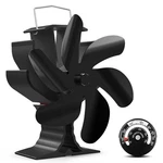 Hidalife Wood Stove Fan Heat Powered 6 Blades With Therometer, Black. Fixed Price $38.31.