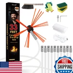 Morinoli 33 Feet Chimney Sweep Kit, Chrome Button Locking System, Cleani. Fixed Price $75.20.