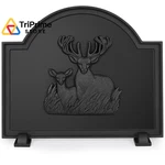 20" Cast Iron Firebacks For Fireplace, Deer Decorative Plate With. Fixed Price $196.51.