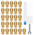 Keacvise 26PCS MK8 Brass Nozzles For 3D Printer - Multi Size 0.2MM To Gold. Fixed Price $14.72.