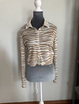 Vintage Y2K Forever 21 Mesh Animal Print Festival Top Shirt Blouse Button Up. Fixed Price $18.99.