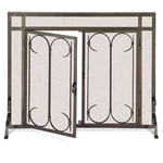 Pilgrim Iron Gate Fireplace Screen With Doors - Burnished Black 39"W X 31"H. Fixed Price $579.00.