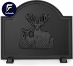 20" Cast Iron Firebacks For Fireplace Deer Decorative Plate With. Fixed Price $228.07.