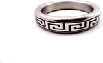 M2M Ring Stainless Steel 1.85 Inch, Greek Key Design. Fixed Price $14.87.