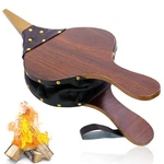 Wood Fireplace Bellows 17''X7.5'' With Hanging Leather Strap, Brown Air Bello.... Fixed Price $25.04.
