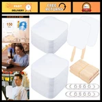 150 Sets Handheld Church Fans - Blank Paper Craft With Wooden Handles For. Fixed Price $87.99.
