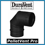 Duravent Pelletvent Pro Pipe 3" Diameter Degree Black Elbow #3PVP-E90B New!. Fixed Price $124.99.