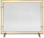 Elegant Brass Fireplace Screen - Sinclair Burnished Single Panel Design. Fixed Price $602.99.