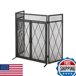 Christopher Knight Home Laurel Modern Iron Folding Fireplace Screen Door Matte. Fixed Price $168.68.