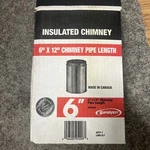Supervent Insulated Chimney Pipe 6"X12"DOUBLE Wall Stainless Steel Outer JSC6SA1. Fixed Price $48.00.