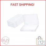 Patikil 9X6X1.2INCH Clear Storage Box With Hinged Lid, 4PACK Plastic Stackable. Fixed Price $27.39.