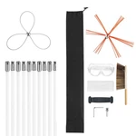 Chimney Sweep Kit, 33 Ft Maximum Extendable Length Brush, Cleane. Fixed Price $80.05.